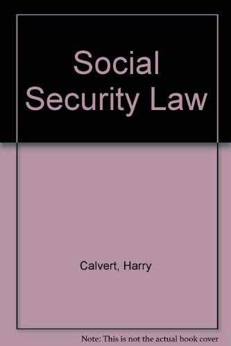 Beispielbild fr Social Security Law zum Verkauf von SOLBOOKS