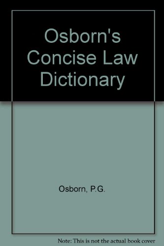9780421225008: Osborn's Concise Law Dictionary