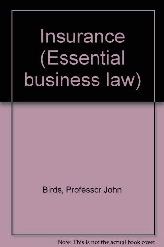 Beispielbild fr Insurance (Essential Business Law) zum Verkauf von Cambridge Rare Books