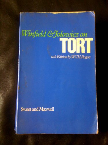 Stock image for Winfield and Jolowicz on tort for sale by dsmbooks