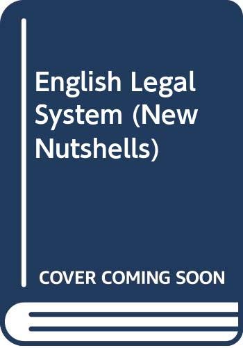 Imagen de archivo de English Legal System (New Nutshells S.) a la venta por Goldstone Books