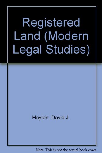 Registered land (Modern legal studies) (9780421281608) by Hayton, David J