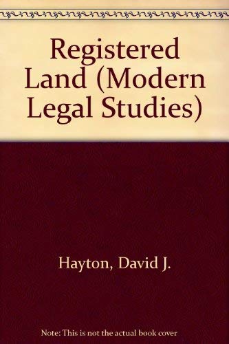 Stock image for Registered Land (Modern Legal Studies) for sale by AwesomeBooks