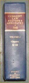 Beispielbild fr "Current Law" Statutes: Annotated 1980. Volume 1. Chapters 1-50 zum Verkauf von Cambridge Rare Books