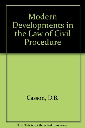 Imagen de archivo de Modern Developments in the Law of Civil Procedure a la venta por Goldstone Books