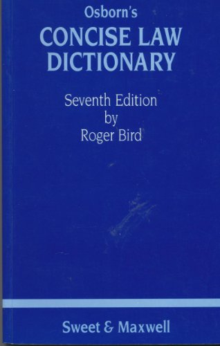 9780421296800: Osborn's Concise Law Dictionary
