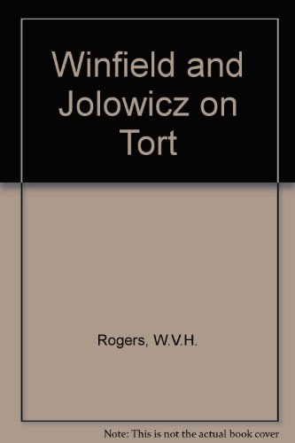 Beispielbild fr Winfield and Jolowicz on Tort zum Verkauf von Cambridge Rare Books