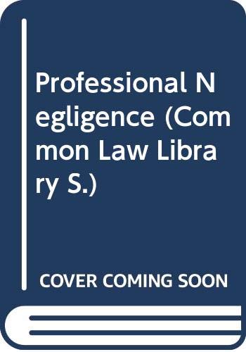 Professional negligence (9780421341609) by Jackson, Rupert M