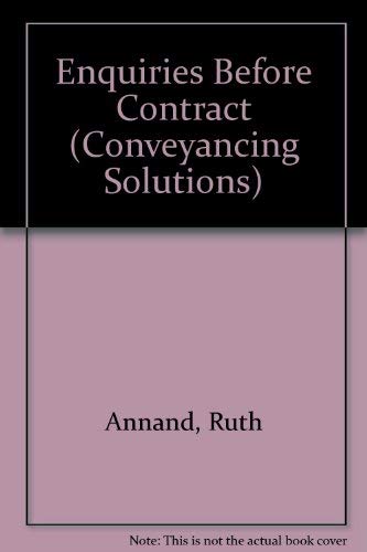 9780421348103: Enquiries Before Contract (Conveyancing solutions)