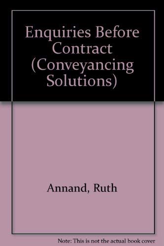 9780421348103: Enquiries Before Contract (Conveyancing Solutions)