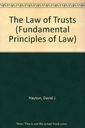 Stock image for The Law of Trusts (Fundamental Principles of Law) for sale by AwesomeBooks