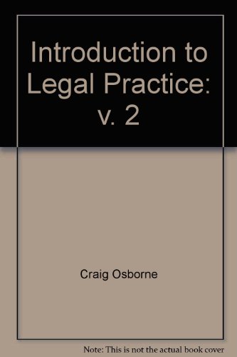 Beispielbild fr Introduction to Legal Practice: v. 2 zum Verkauf von AwesomeBooks