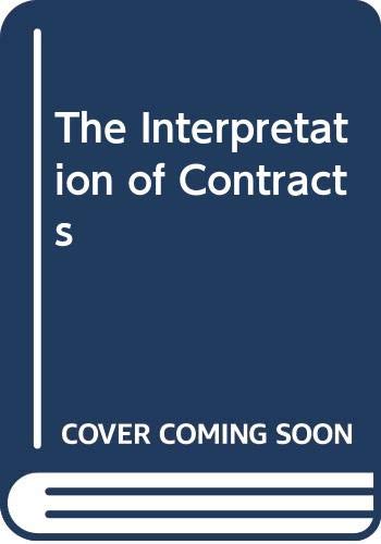 9780421369405: The interpretation of contracts