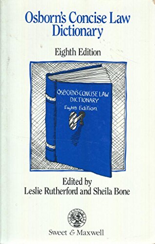 9780421389007: Osborn's Concise Law Dictionary