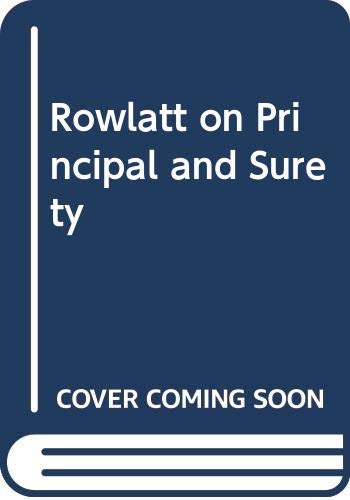 Imagen de archivo de Rowlatt on Principal and Surety a la venta por Patrico Books