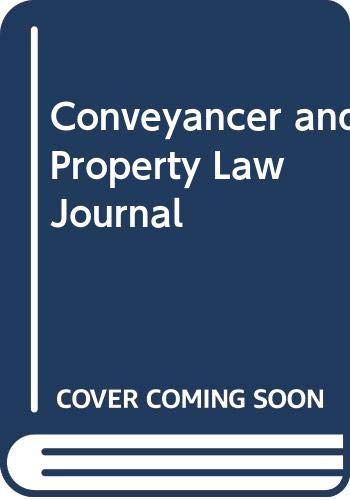9780421411906: Conveyancer and Property Law Journal