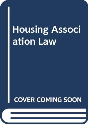 Imagen de archivo de Housing Association Law a la venta por Anybook.com