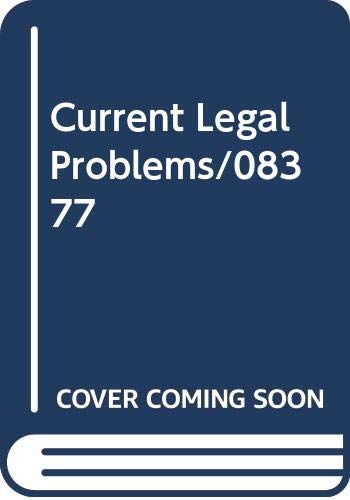 9780421453005: Current Legal Problems/08377: v. 44