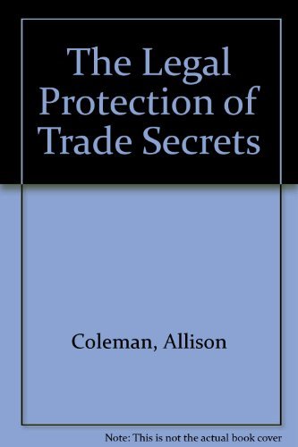 Beispielbild fr The legal protection of trade secrets zum Verkauf von MusicMagpie