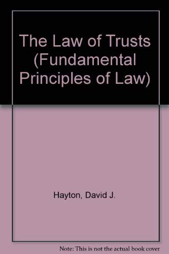 Stock image for The Law of Trusts (Fundamental Principles of Law) for sale by AwesomeBooks