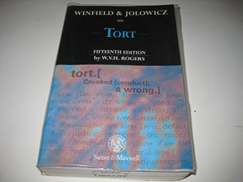 Beispielbild fr WINFIELD AND JOLOWICZ ON TORT: FIFTEENTH EDITION, 1998. zum Verkauf von Cambridge Rare Books