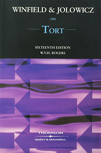 Stock image for Winfield and Jolowicz on Tort for sale by Better World Books Ltd