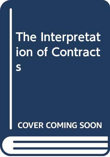 9780421770300: The Interpretation of Contracts