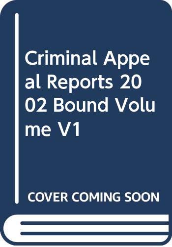 Stock image for Criminal Appeal Reports: Vol 1 for sale by Kennys Bookshop and Art Galleries Ltd.