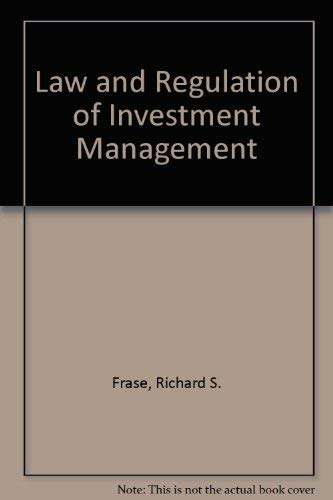 Stock image for Law and Regulation of Investment Management for sale by Masalai Press