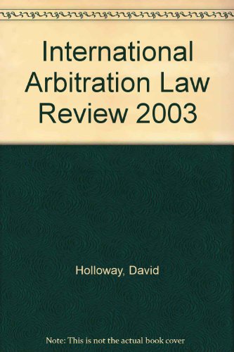 International Arbitration Law Review (9780421864702) by Unknown Author