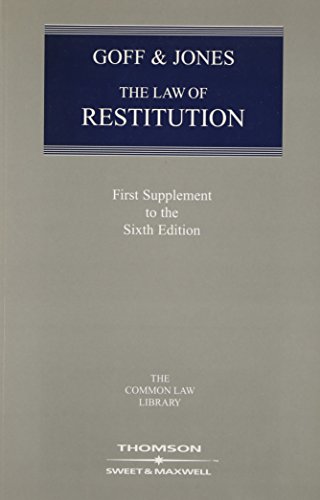 Goff and Jones' The Law of Restitution (9780421873902) by Gareth H. Jones