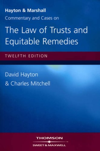 Beispielbild fr Hayton and Marshall: Commentary and Cases on the Law of Trusts and Equitable Remedies zum Verkauf von WorldofBooks