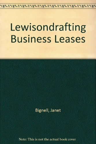 Drafting Business Leases (9780421908604) by Janet Bignell