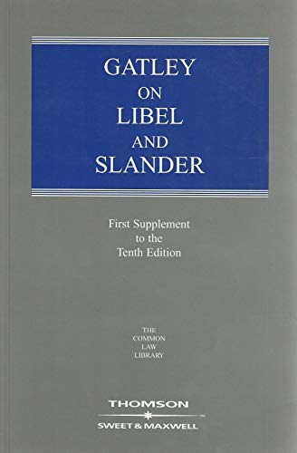 Stock image for Gatley on Libel and Slander (1st Supplement) for sale by Reuseabook