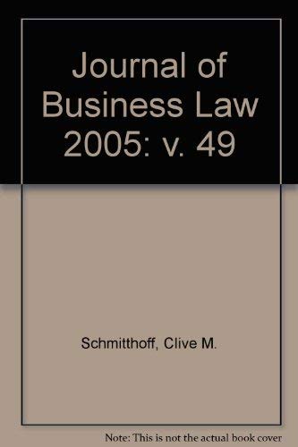 Journal of Business Law (v. 49) (9780421925403) by Unknown Author