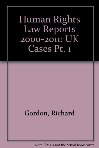 Human Rights Law Reports (9780421945302) by Unknown Author