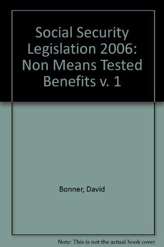 Social Security Legislation (v. 1) (9780421961401) by David Bonner