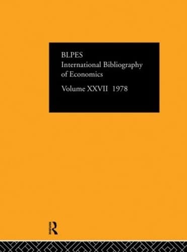 Stock image for IBSS Economics 1978 Volume 27 In English and French International Bibliography of the Social Sciences B for sale by PBShop.store US