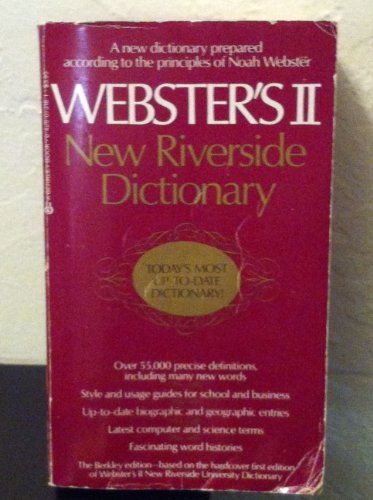 Websters Ii Dict (9780425073186) by Merriam-Webster