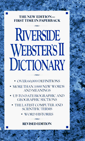 Beispielbild fr Riverside Webster's II Dictionary zum Verkauf von Better World Books: West