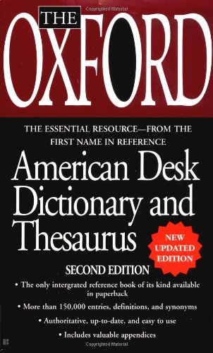 Beispielbild fr The Oxford Desk Dictionary and Thesaurus zum Verkauf von Better World Books