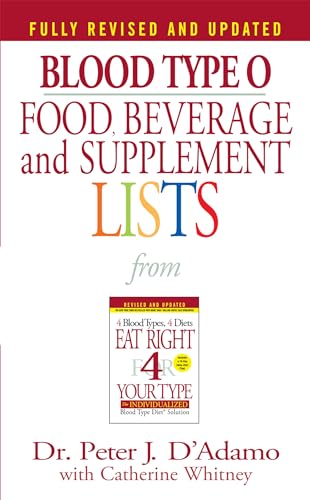 9780425183090: Blood Type O Food, Beverage and Supplement Lists