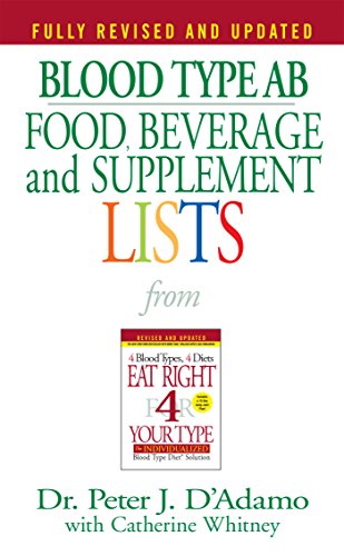Beispielbild fr Blood Type AB Food, Beverage and Supplement Lists (Eat Right 4 Your Type) zum Verkauf von Goodwill of Colorado