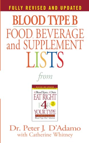 BLOOD TYPE B: Food, Beverage & Supplement Lists