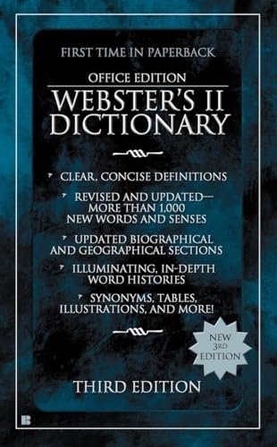 Beispielbild fr Webster's II Dictionary : Office Edition, Third Edition zum Verkauf von Better World Books