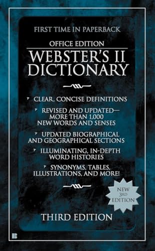 Imagen de archivo de Webster's II Dictionary : Office Edition, Third Edition a la venta por Better World Books