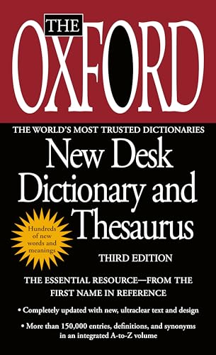 Beispielbild fr The Oxford New Desk Dictionary and Thesaurus: Third Edition zum Verkauf von Your Online Bookstore