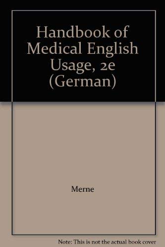 Stock image for Handbook of Medical English Usage with Definitions and Examples for sale by Anybook.com