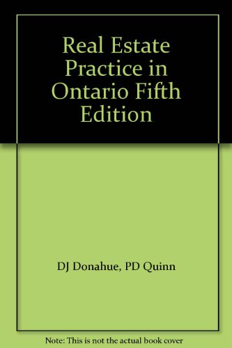 9780433396246: Real Estate Practice in Ontario Fifth Edition