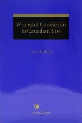 Beispielbild fr Wrongful Conviction in Canadian Law zum Verkauf von bmyguest books